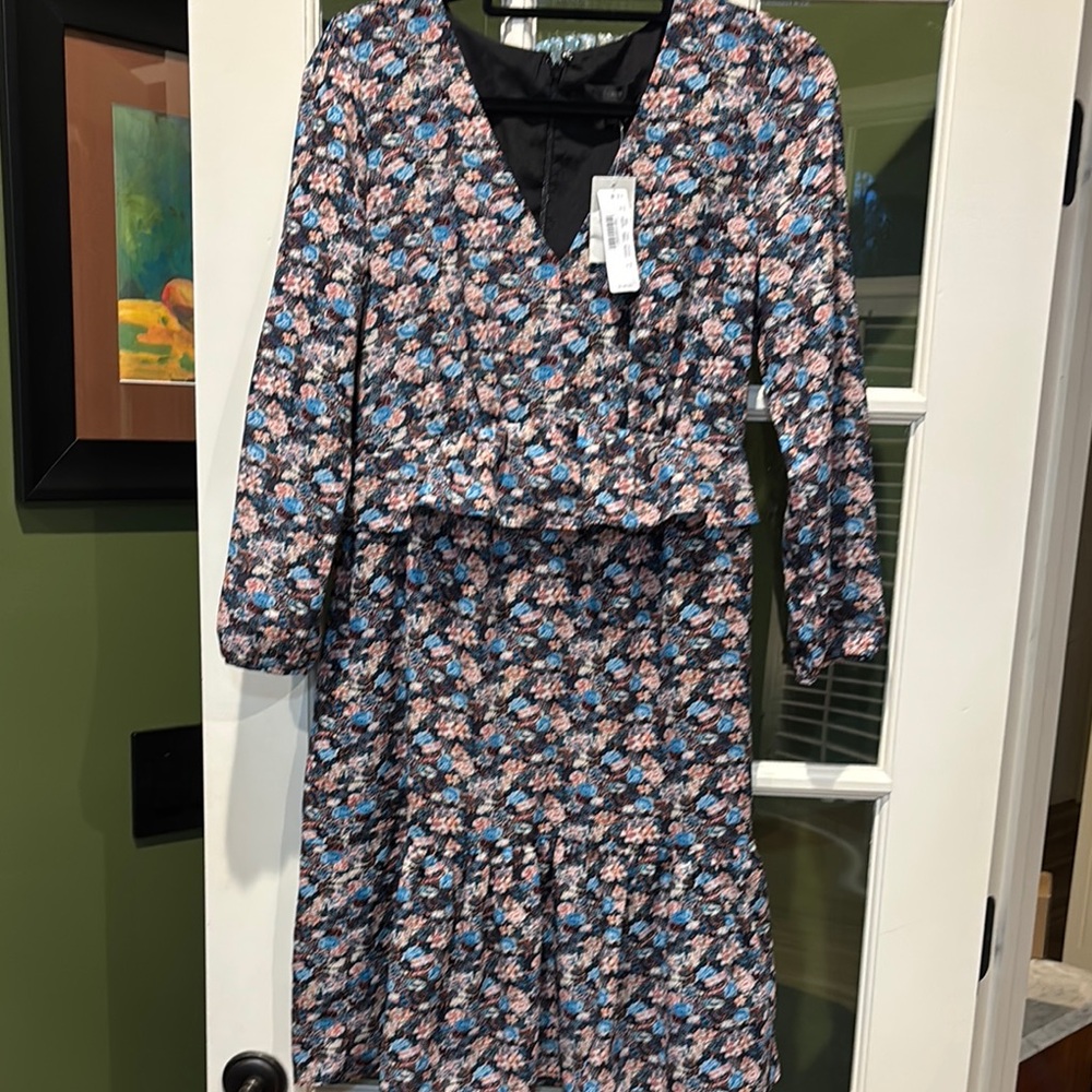 J Crew Floral V-Neck Dress 8